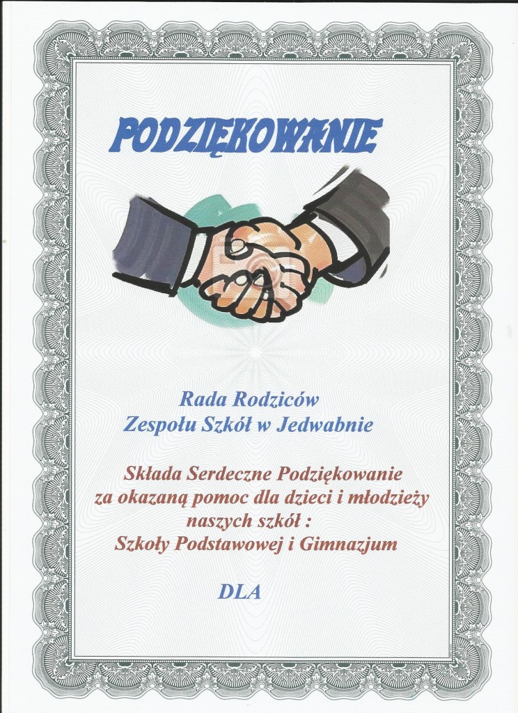 Podziękowania dla darczyńców