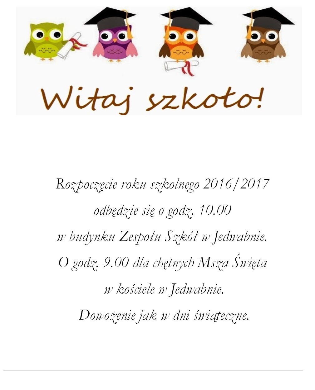 Rozpoczęcie roku szkolnego 2016