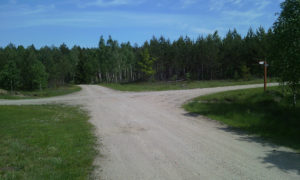 Skrzyżowanie drogi Czarny Piec - Kot (dojazd pożarowy nr 6) z drogą Natać - Dłużek (dojazd pożarowy nr 5)