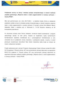 Informacja dotycząca grantu